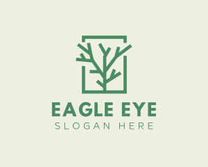 Green Eco Tree Branch logo design