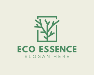 Green Eco Tree Branch logo design