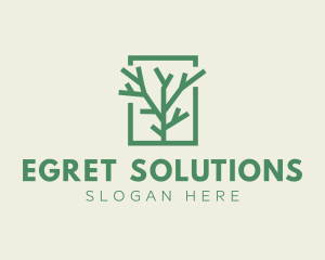 Green Eco Tree Branch logo design