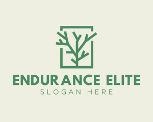 Green Eco Tree Branch logo design