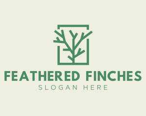 Green Eco Tree Branch logo design