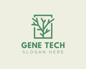 Green Eco Tree Branch logo design