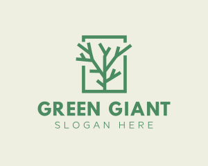 Green Eco Tree Branch logo design