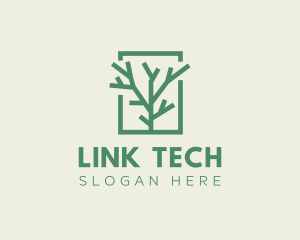 Green Eco Tree Branch logo design