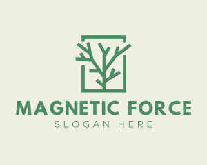 Green Eco Tree Branch logo design