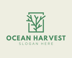 Green Eco Tree Branch logo design