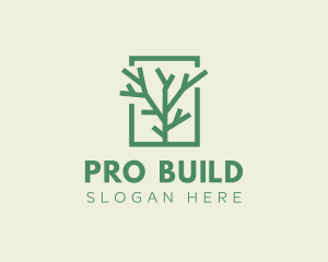 Green Eco Tree Branch logo design