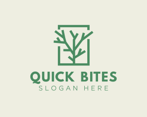 Green Eco Tree Branch logo design