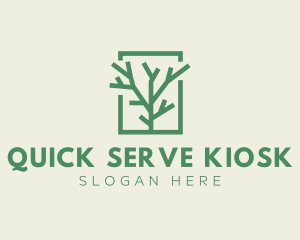 Green Eco Tree Branch logo design