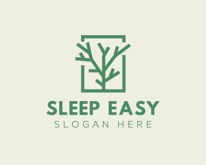 Green Eco Tree Branch logo design