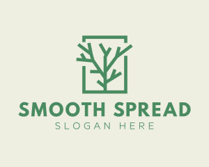 Green Eco Tree Branch logo design