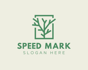 Green Eco Tree Branch logo design