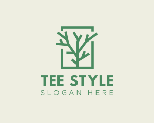 Green Eco Tree Branch logo design