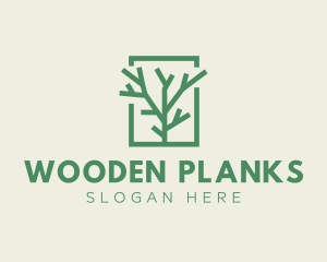 Green Eco Tree Branch logo design