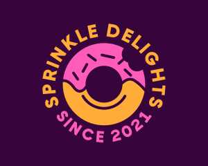 Strawberry Sprinkle Doughnut logo design