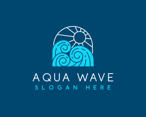 Sun Sea Waves logo design