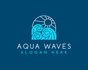 Sun Sea Waves logo design