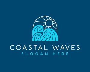 Sun Sea Waves logo design