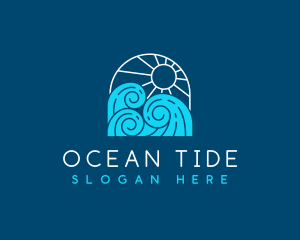 Tide - Sun Sea Waves logo design