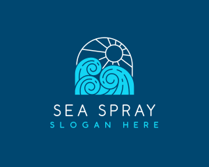 Sun Sea Waves logo design