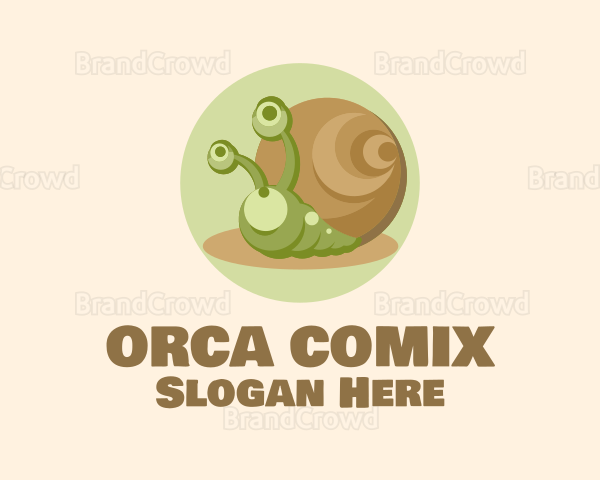 Cute Cartoon Snail Logo