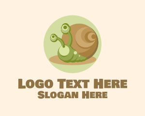 Land Snail - Cute Cartoon Snail logo design