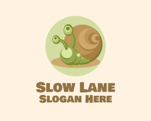 Snail - Cute Cartoon Snail logo design