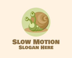 Cute Cartoon Snail logo design