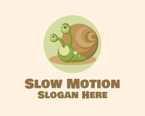 Snail - Cute Cartoon Snail logo design