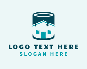 Teal - Home Paint Bucket logo design
