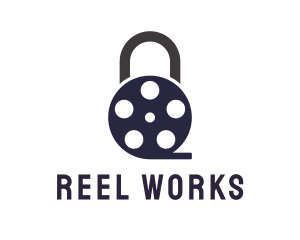 Reel - Padlock Film Reel logo design