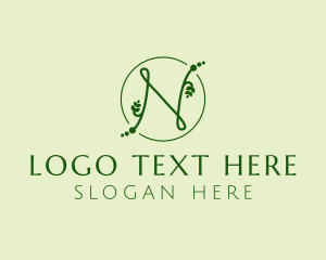 Landscaping - Natural Letter N logo design