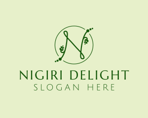 Natural Letter N logo design