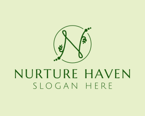 Natural Letter N logo design