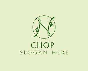 Green - Natural Letter N logo design