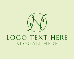 Vegan - Natural Letter N logo design