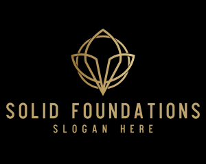 Gold Luxury Flower Logo