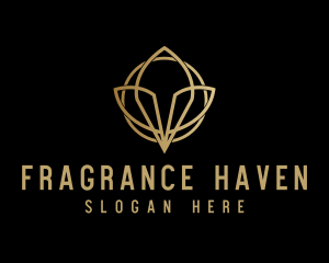 Gold Luxury Flower logo design