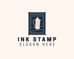 Stamp - Tea House Kettle Stamp logo design
