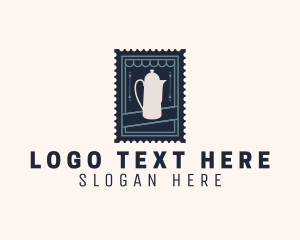 Oolong - Tea House Kettle Stamp logo design