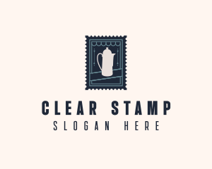 Tea House Kettle Stamp logo design