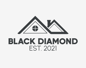 Black - Black House Roofing logo design
