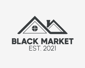 Black House Roofing  logo design