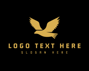 Flying - Gold Bird Animal logo design