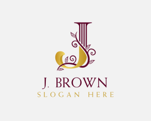 Vine Column Letter J logo design