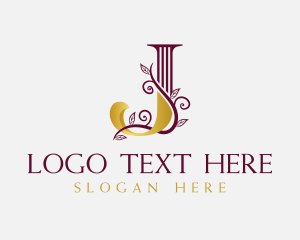 Simple - Vine Column Letter J logo design