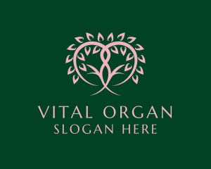 Organic Heart Tree logo design