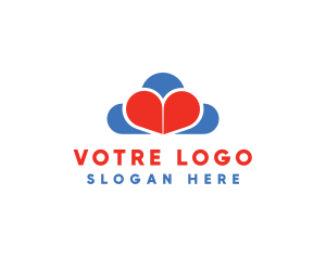 Love Heart Cloud  Logo