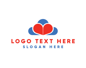 Romance - Love Heart Cloud logo design