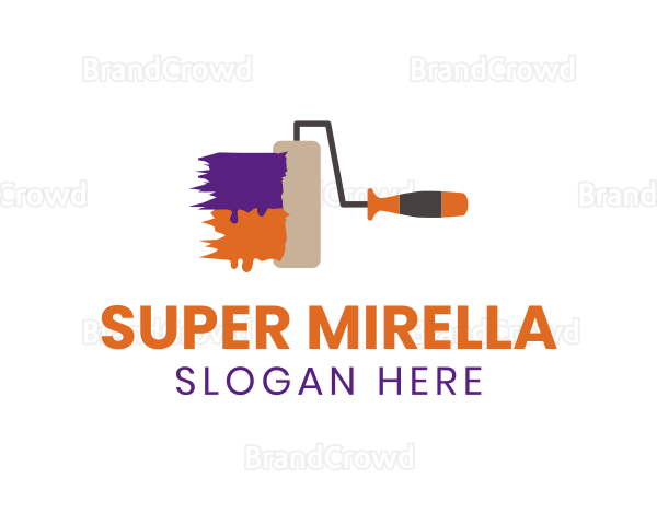 Colorful Paint Roller Drip Logo